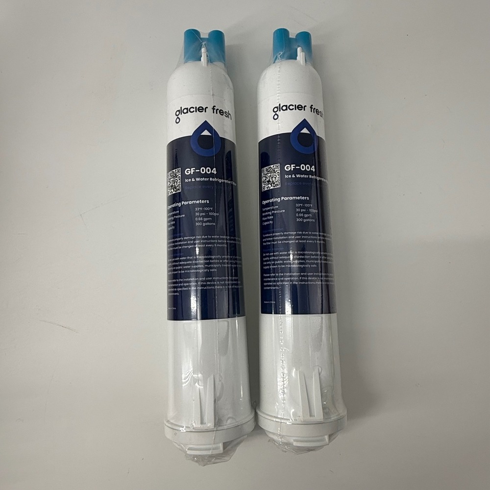 Glacier Fresh GF-004 Refrigerator Water Filter 2 Pack Replacement 4396841